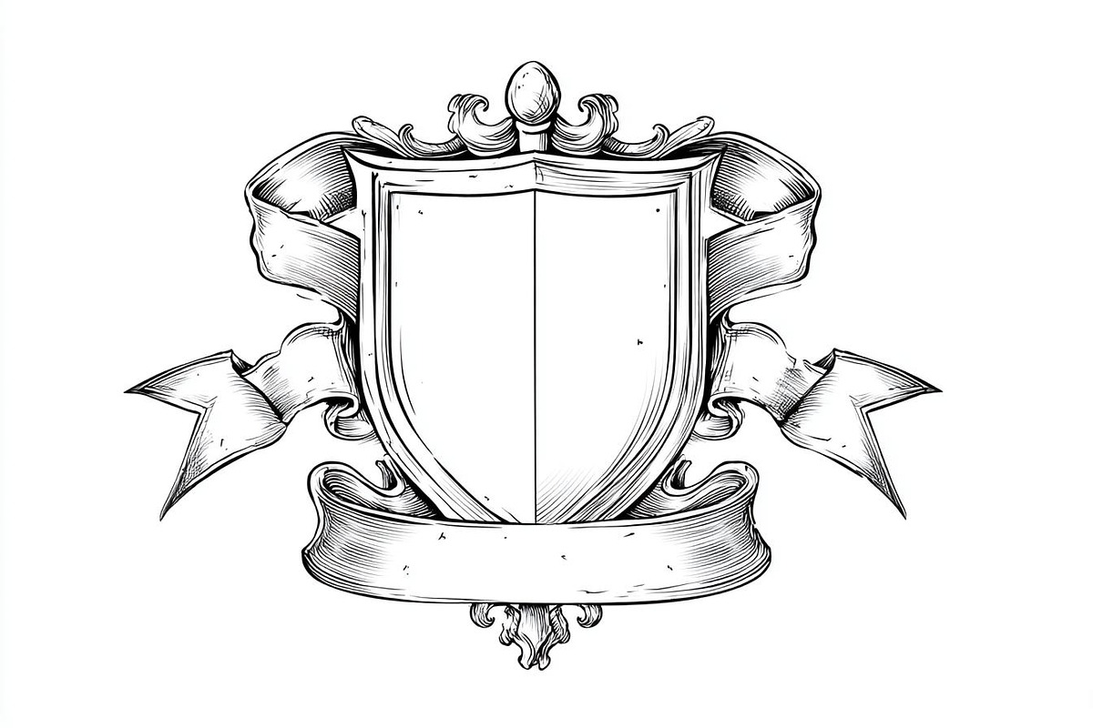 Hand-Drawn Heraldic Shield and Ribbo, a Graphic by Creativeshirt (Photo 5 of 10)