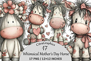 Whimsical Mother's Day Horse Clipart, a Graphic by CitraGraphics (Thumbnail 1 of 5)
