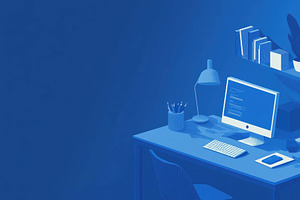 Modern workspace setup featuring a c, a Photo by Tanuart