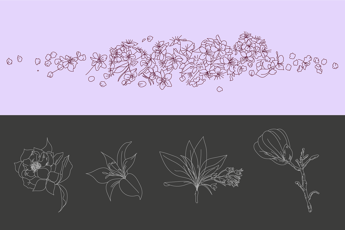 30 FineLine Flowers, an Illustration by Inkwell Supply Co (Photo 8 of 15)