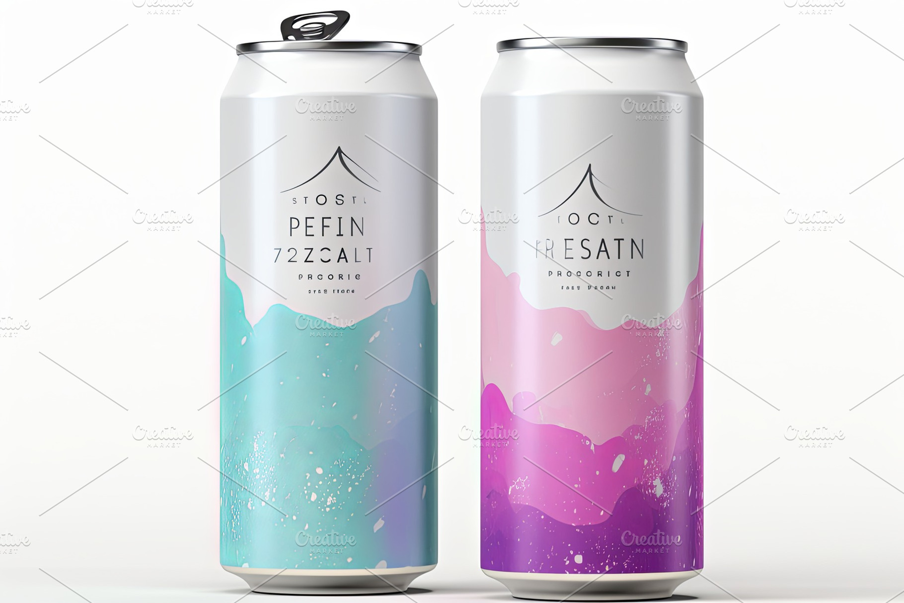 Blank fizzy packaging colorful can m, a Food & Drink Photo by Pixeness Studio