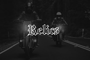Relics - A New Age Blackletter, a Blackletter Font by Midnight Grim (Thumbnail 1 of 6)