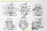 Cute cartoon Halloween girls, an Illustration by Azuzlikus (Thumbnail 2 of 4)