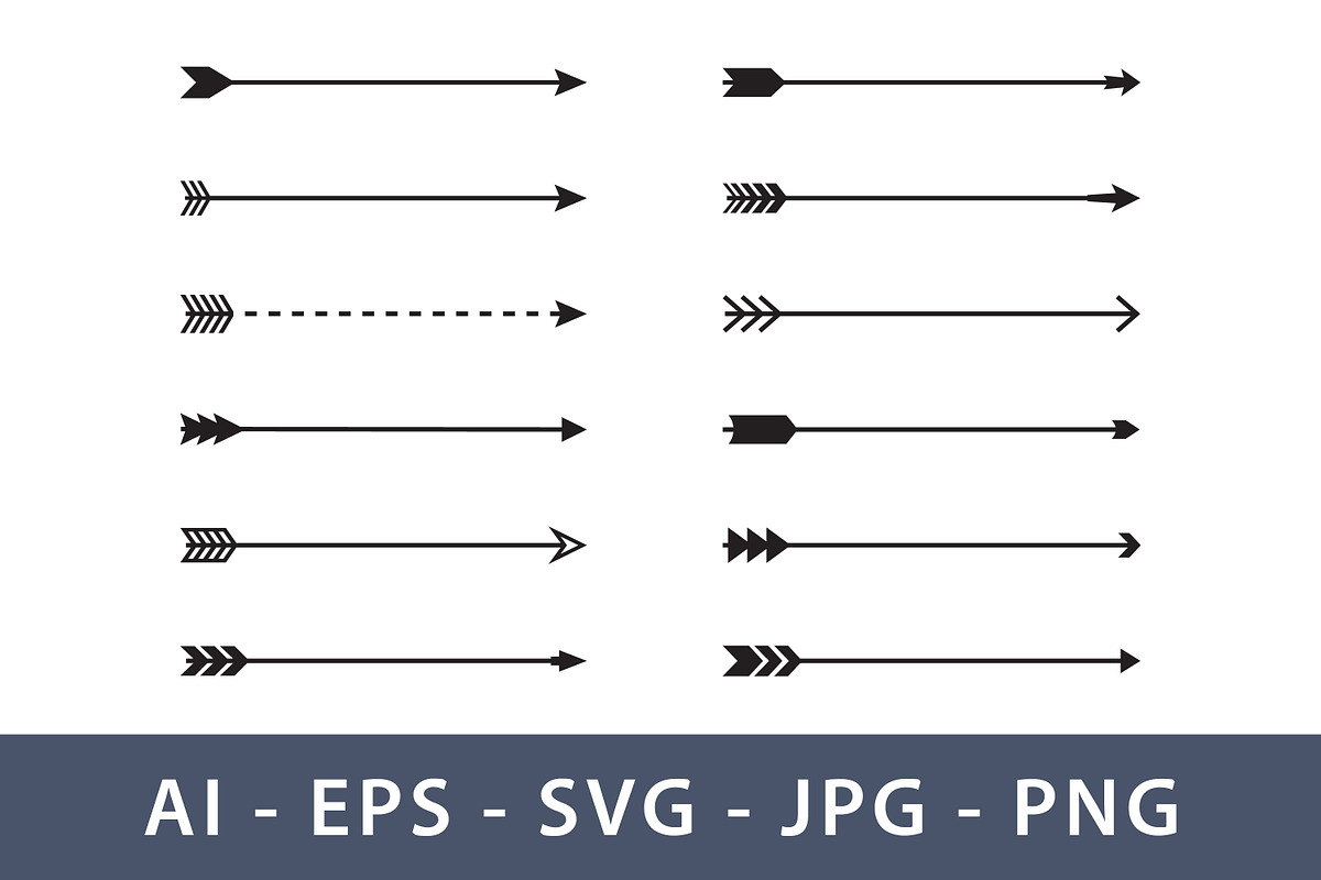 A set of twelve distinct arrow, an Object Illustration by Saba Vector