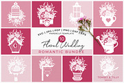 Romantic Floral Bundle - Overlay SVG, an Illustration by Tommy & Tilly Design (Thumbnail 1 of 5)