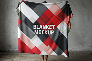 Fabric Blanket Mockup, a Household Mockup by Designer Dude