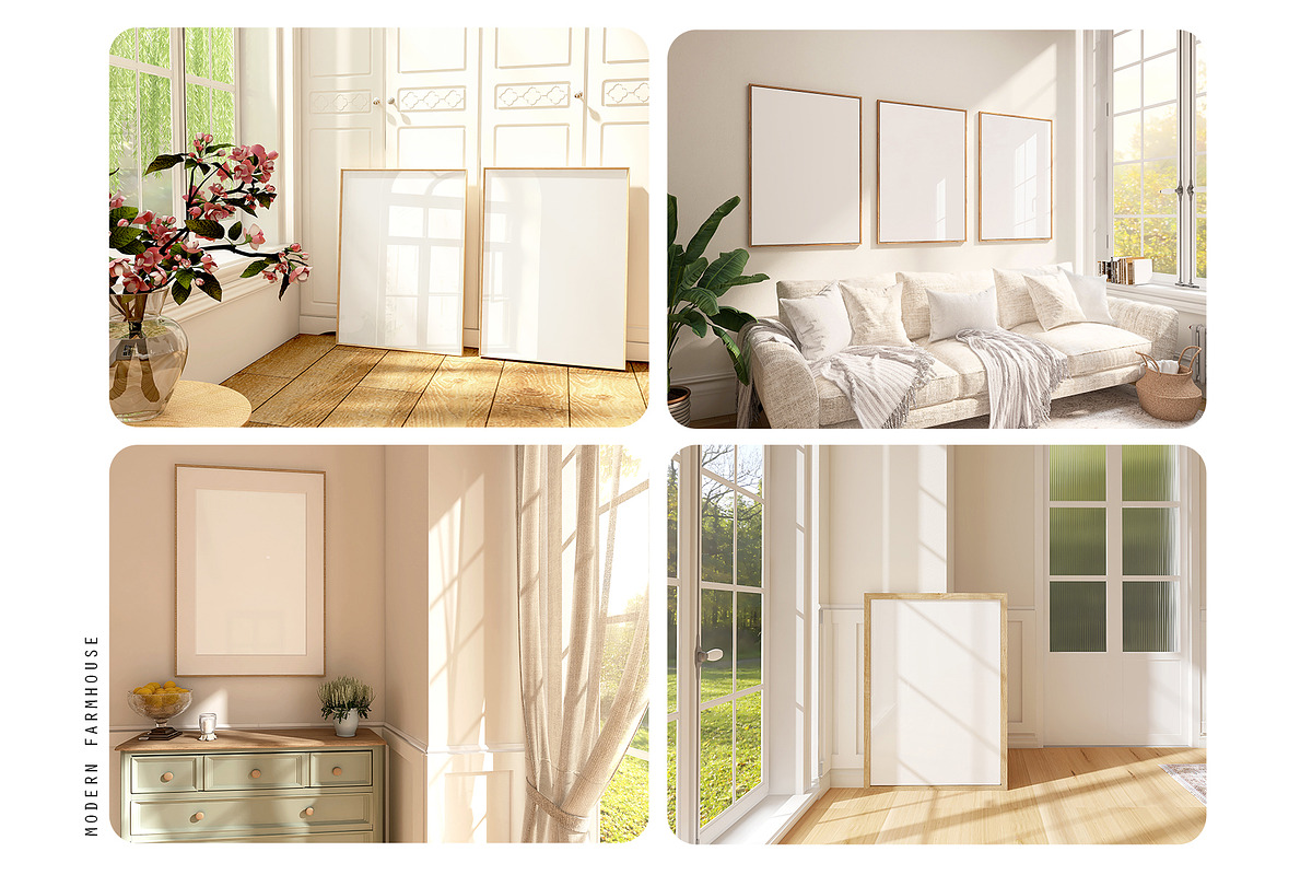 frame mockup bundle farmhouse, a Product Mockup by PinkJellyfish (Photo 4 of 10)