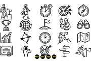 Goal Achievement Icon Set, an Illustration by designvectx (Thumbnail 3 of 3)