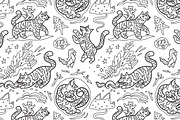 32 Seamless Coloring Patterns, a Pattern Graphic by PenguinHouse (Thumbnail 11 of 14)