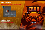 Crab - Mascot Esport Logo Template, a Branding & Logo Template by FNR Graphics (Thumbnail 2 of 5)