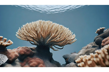 Underwater coral reef view with