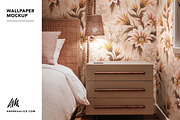 Wallpaper Mockup - Rustic Bedside, a Household Mockup by Andrea Muller (Thumbnail 1 of 6)