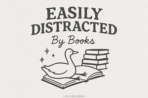 Easily Distracted By Books PNG, an Illustration by SharpMarketplace