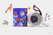 Birds & Flowers | Folk style clipart, an Animal Illustration by Olia (Thumbnail 11 of 14)
