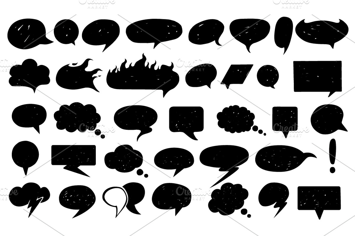 Speech Bubble Icon Set, a Graphic by AlexMstudio (Photo 3 of 5)