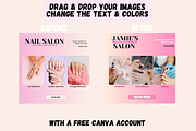 Nail Social Media Posts Templates, a Templates & Theme by GraphiCarola (Thumbnail 3 of 7)