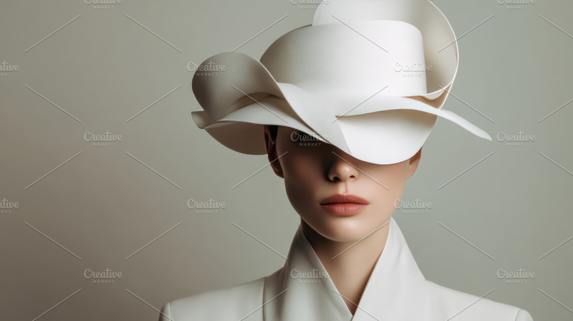Chic model with unique hat, a Photo by Beautiful things