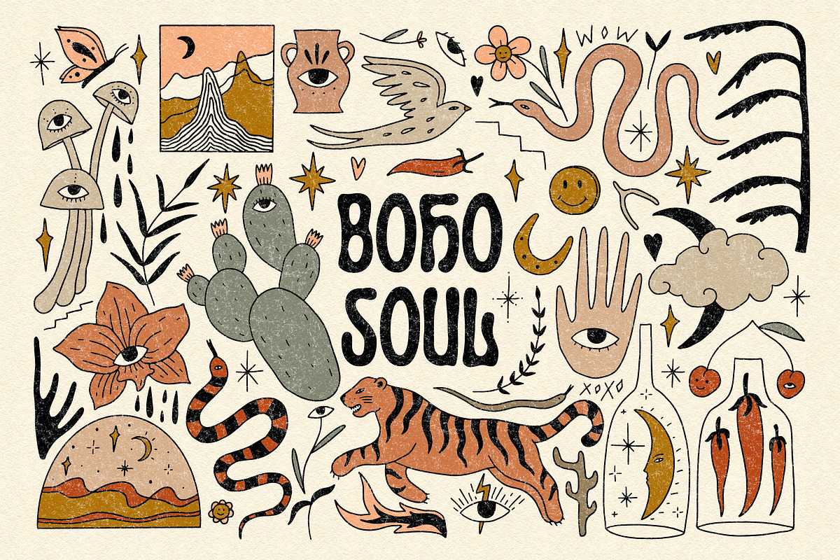 Boho Soul Bundle, an Animal Illustration by Annie Konst (Photo 1 of 13)