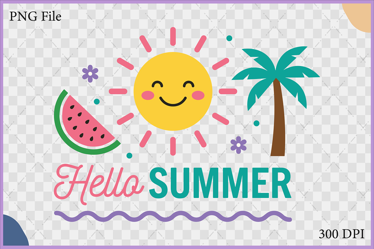 Hello Summer Typography Vector PNG, an Object Illustration by Gfx Expert Team (Photo 2 of 3)