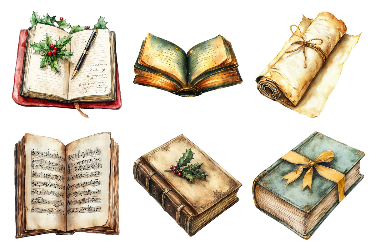 Watercolor Christmas Readings Clipar, an Illustration by Daily.Designs (Photo 4 of 5)