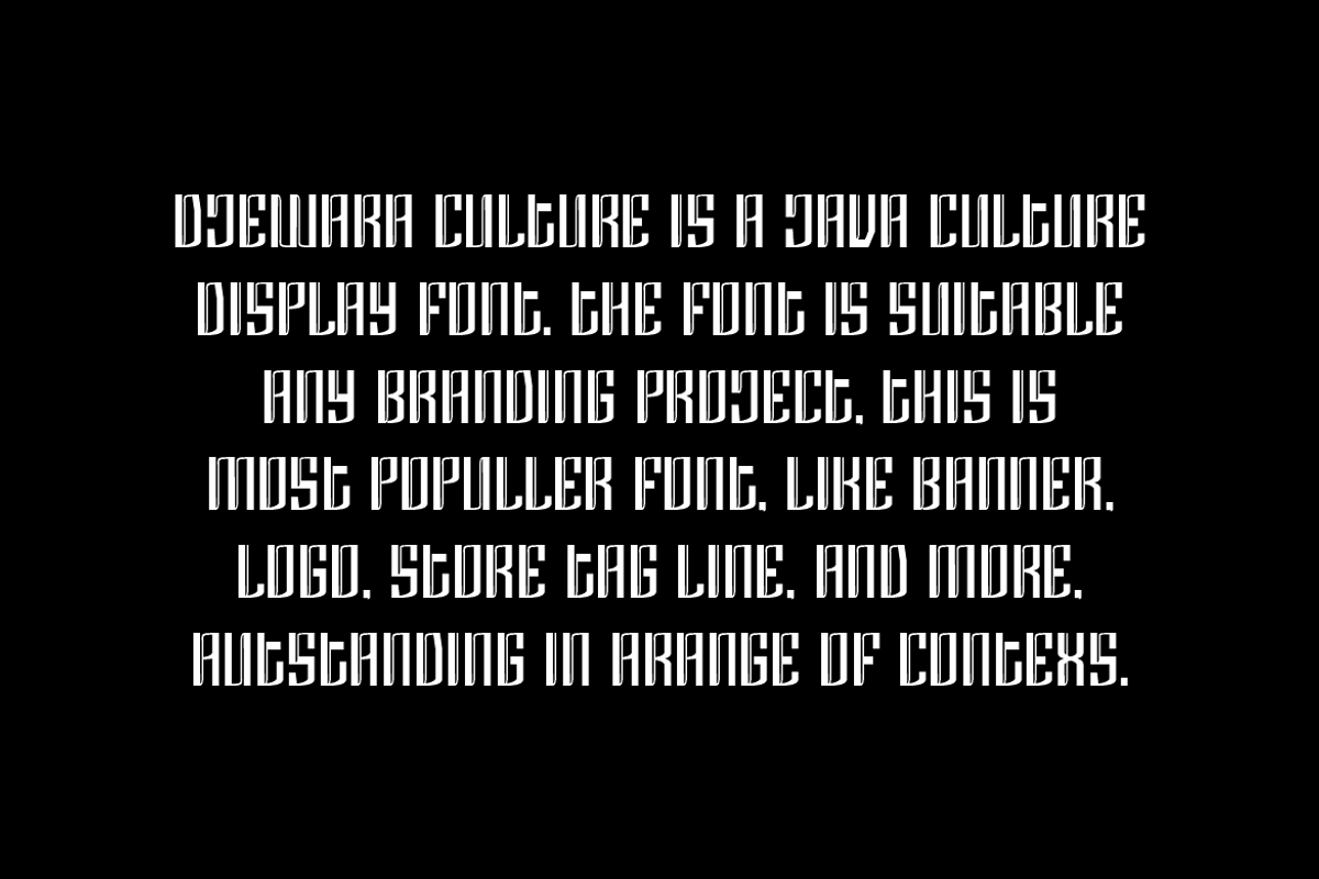 Djewara Culture Font, a Sans Serif Font by QR Design Studio (Photo 5 of 7)