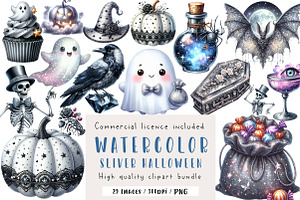 Sliver Halloween Clipart, an Illustration by CreationArt