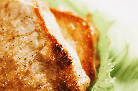 Food and diet, fried pork fillet with lettuce as meal for lunch, a Food & Drink Photo by Anneleven
