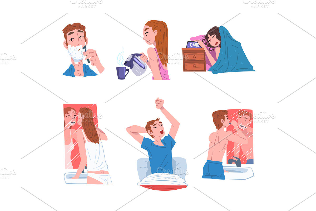 Young Man and Woman Engaged in, a Person Illustration by TopVectors