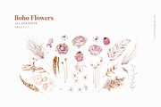 Boho Flowers Watercolour Collection, a Texture Illustration by Aquarellina (Thumbnail 13 of 15)