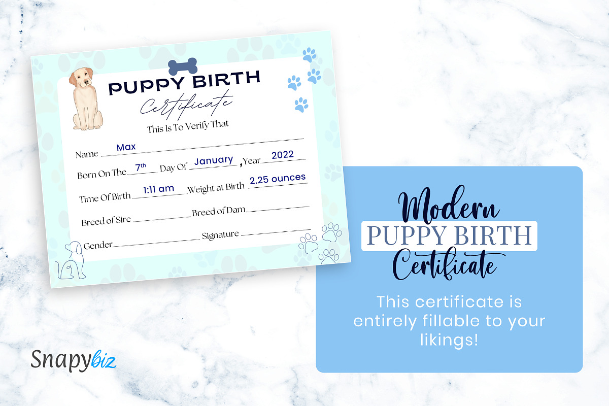 Puppy Birth Record Sheet, a Templates & Theme by Snapybiz (Photo 5 of 8)