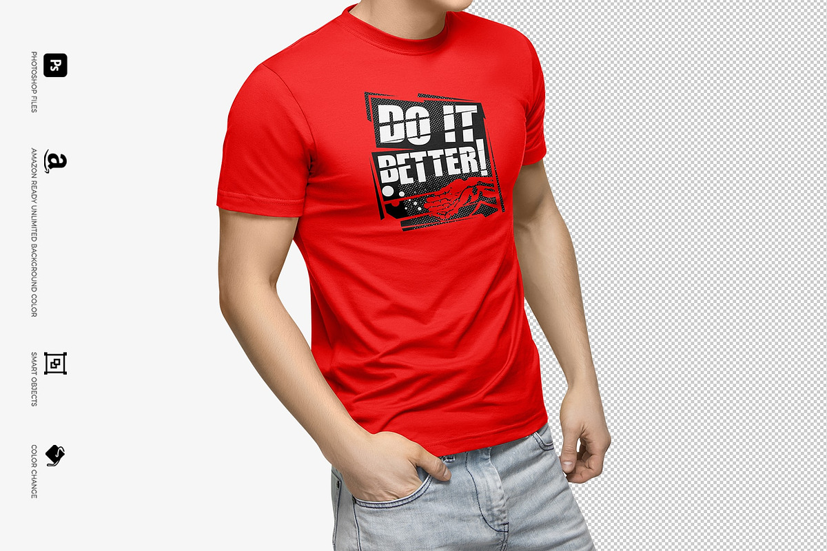 Realistic T-Shirt Mock-Up, a Shirt Mockup by Mock-up Store (Photo 2 of 8)