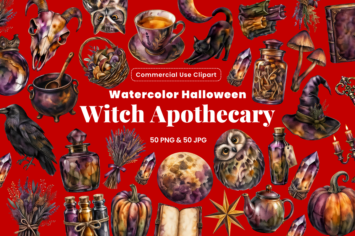 50 Cottagecore Witch Clipart PNG, a Seasonal Illustration by Luxe (Photo 1 of 4)
