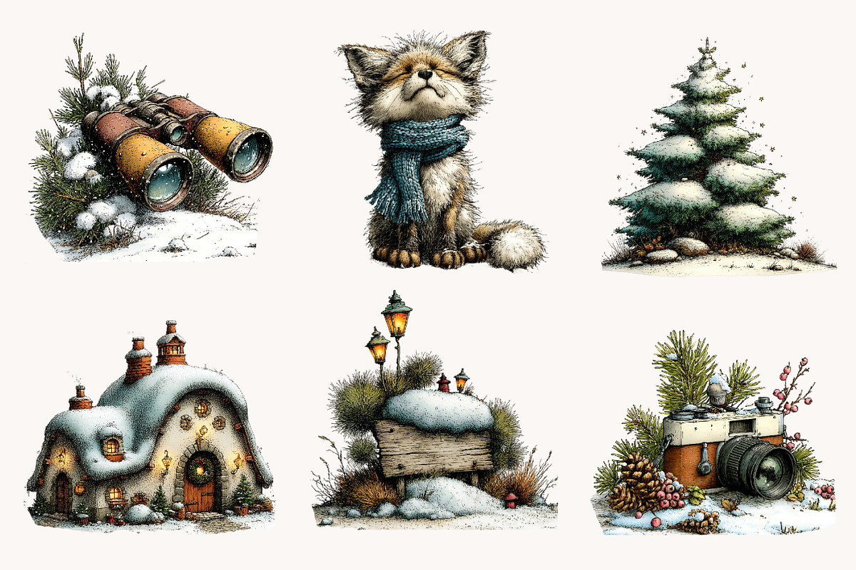 North Pole Clipart Bundle, a Seasonal Illustration by Designworld (Photo 7 of 11)