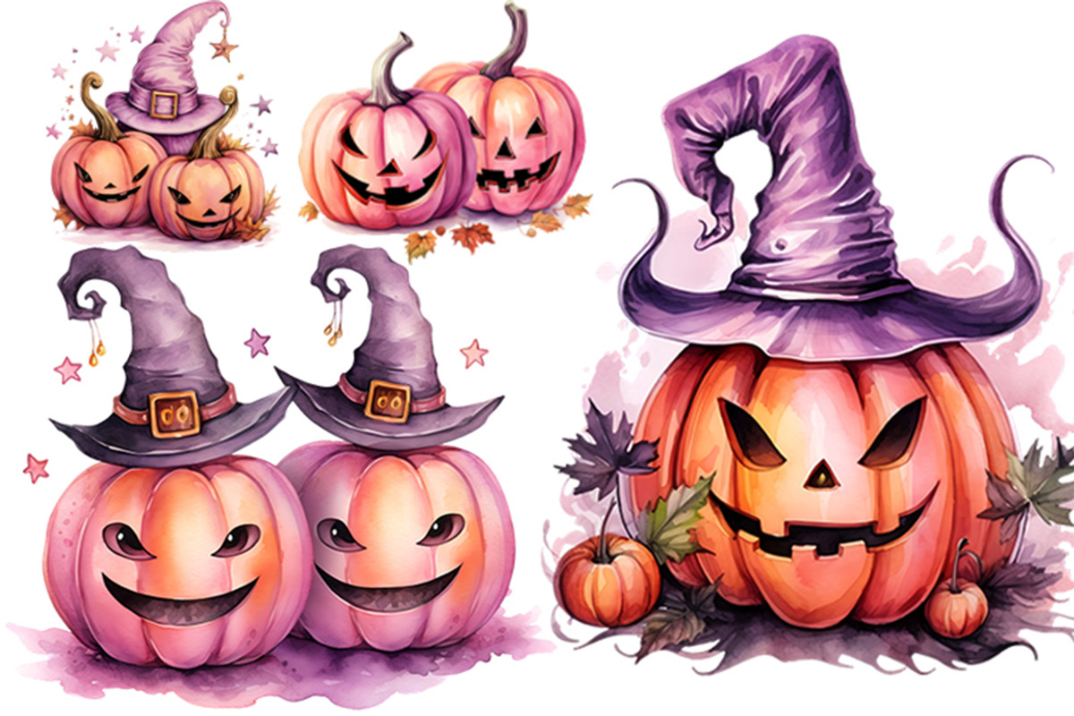 Halloween Pumpkins Carving Bundle, a Seasonal Illustration by Creative Arslan (Photo 4 of 9)