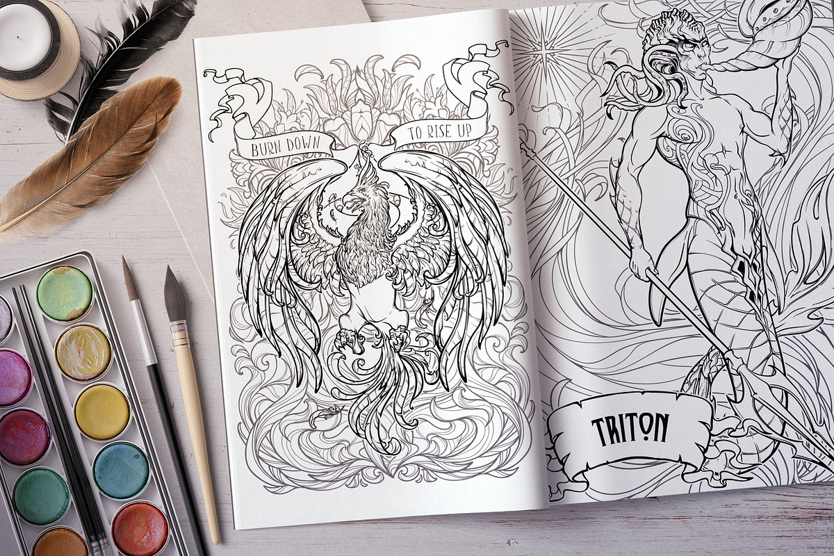 BESTIARY - Coloring Book, a Decorative Illustration by AntonPix Studio (Photo 2 of 20)