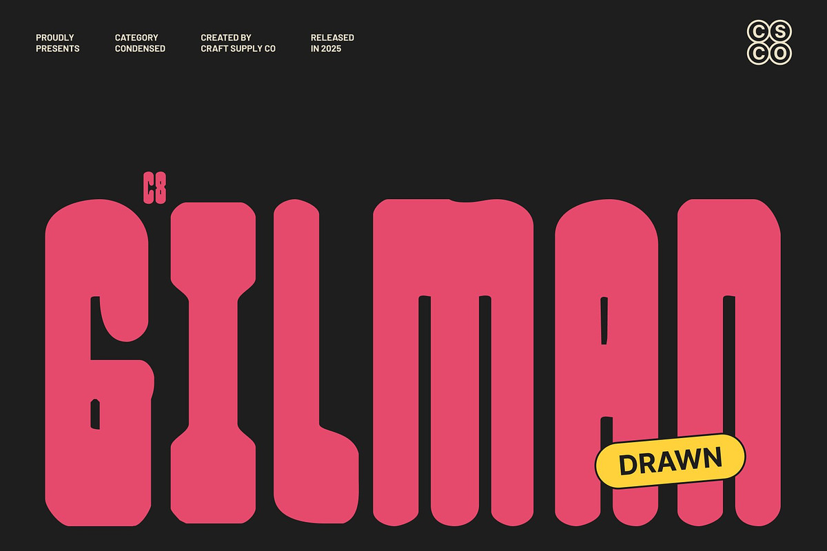 CS Gilman Drawn, a Sans Serif Font by Craft Supply Co. (Photo 1 of 8)