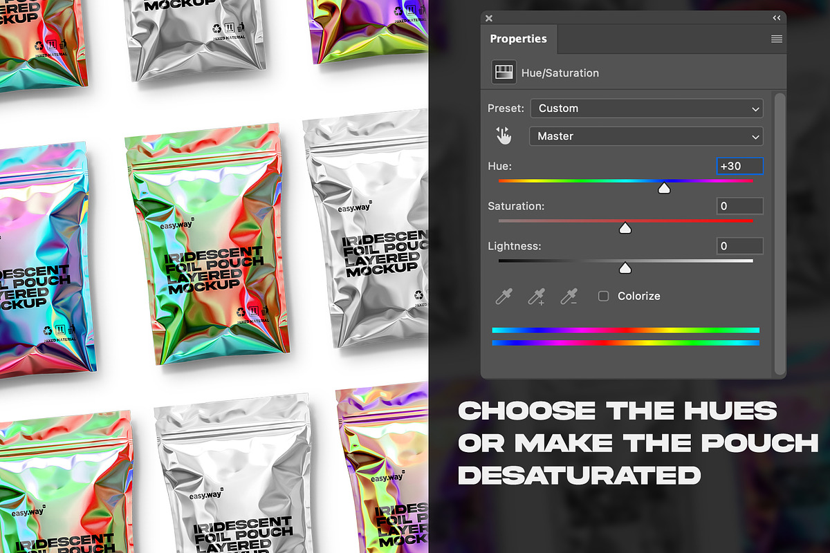 Holographic Foil Pouch PSD Mockup, a Product Mockup by easy.way (Photo 5 of 5)