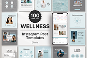 Wellness Instagram Post Templates, a Social Media Template by DigiPax (Thumbnail 1 of 10)