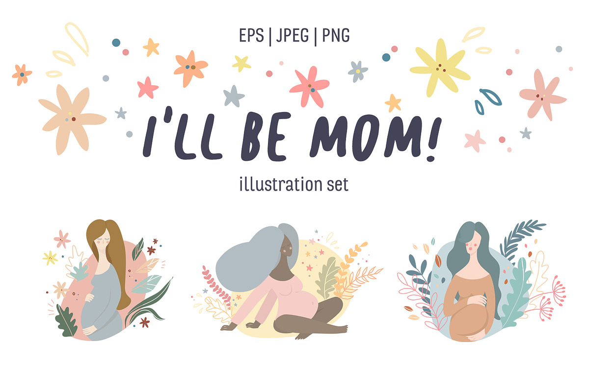 Pregnancy illustration set, an Illustration by dasha mo (Photo 1 of 5)
