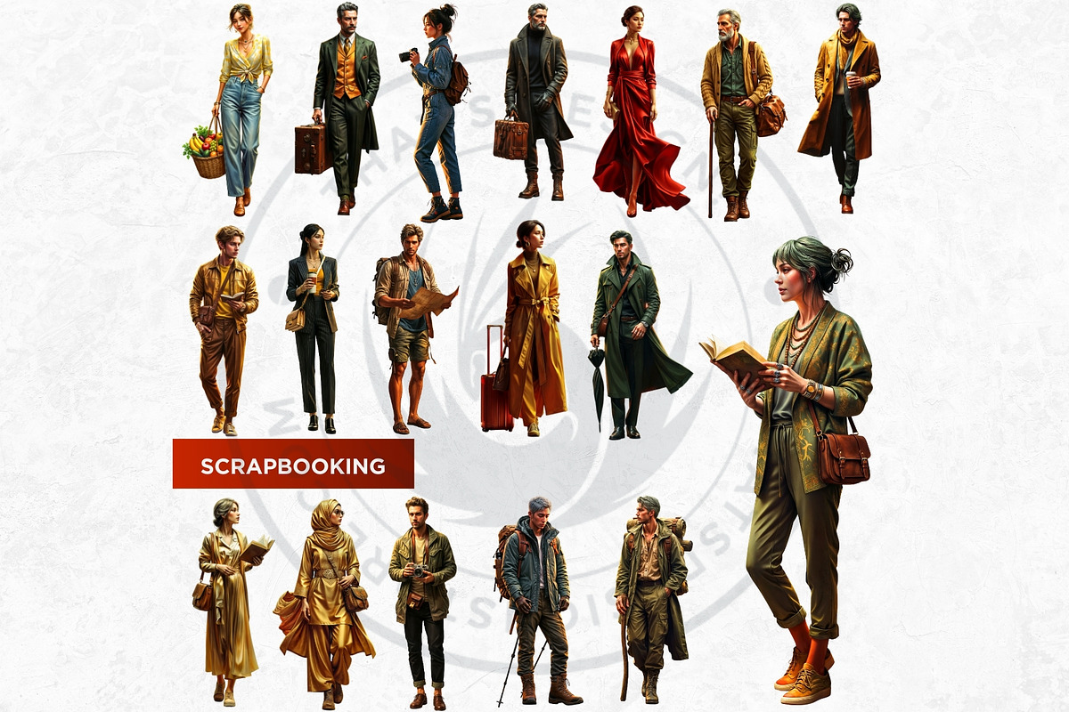 Golden Hour Travelers characters, a Decorative Illustration by ThatsDesignArt (Photo 8 of 19)