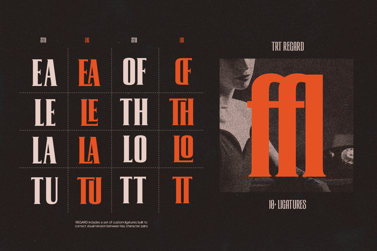 TRT Regard Condensed Display Font, a Serif Font by truetype (Photo 5 of 15)