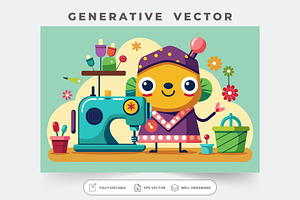 A cheerful character engaged in hand, a Graphic by Iftikhar Alam