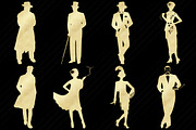 Gatsby Gold Foil People Clip Art, a Person Illustration by FrankiesDaughtersDesign (Thumbnail 5 of 5)