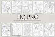 Coloring pages & Color Palettes, a Decorative Illustration by Deveze Art & Co (Thumbnail 5 of 6)