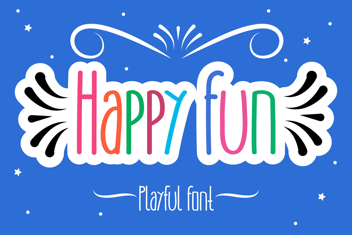 Happy Fun – High Monoline Font, a Font by Bercreative (Photo 1 of 3)