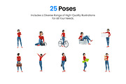 Casual Woman – Set of 25 Poses, a Person Illustration by 3DMask (Thumbnail 3 of 5)