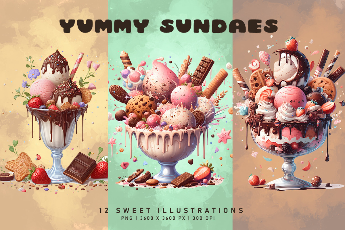Yummy Sundaes, a Food Illustration by Digital Art Creations (Photo 5 of 9)