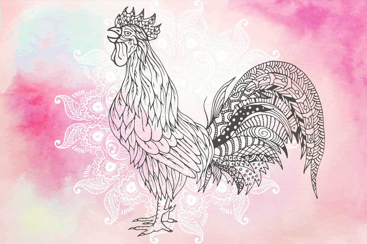 Rooster, an Animal Illustration by El Design (Photo 1 of 3)