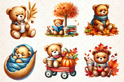 Autumn Teddy Bear Clipart, an Illustration by Dream Creation (Thumbnail 3 of 6)
