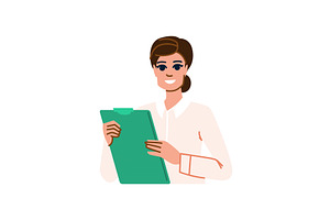 Smiling businesswoman holding, a Person Illustration by pikepicture
